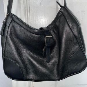Vintage genuine leather black shoulder purse